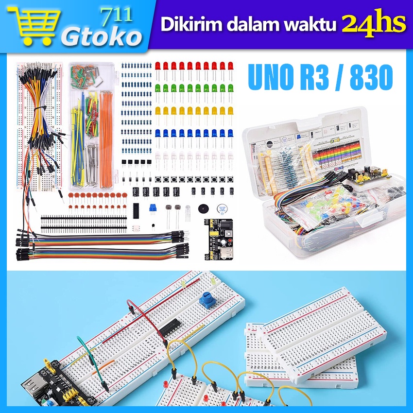Starter Kit Arduino Uno R3 Compatible Paket Untuk Pemula 1 Set