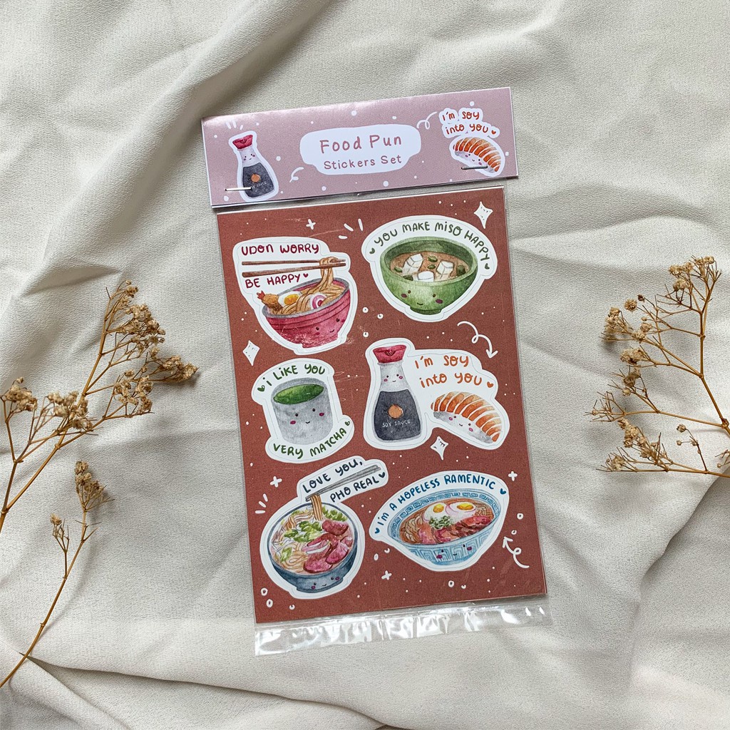 

Food Pun Sticker by STAMP AND PAPER / Stiker Japan Food DIY Journal Jurnal Makanan