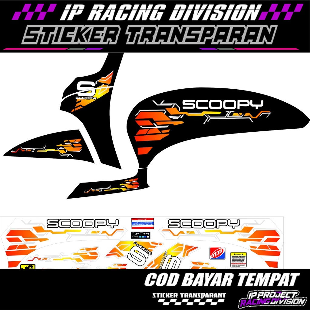 STRIPING SCOPY  STICKER MOTIP SIMPLE TRANSPARAN BENING