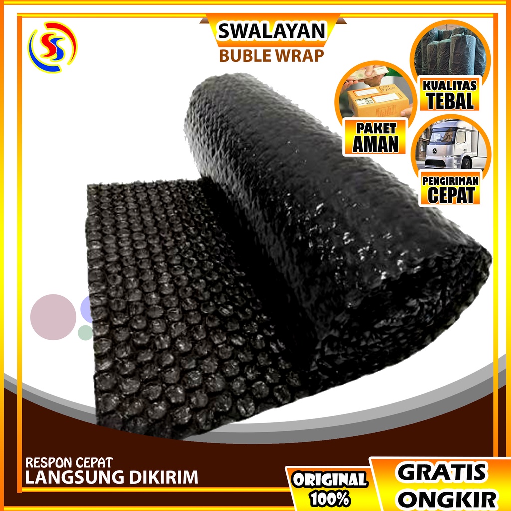 

Bubble wrap hitam 50m x 1.25m 1 roll murah buble warp murah Surabaya plastik bubblewrap gulungan