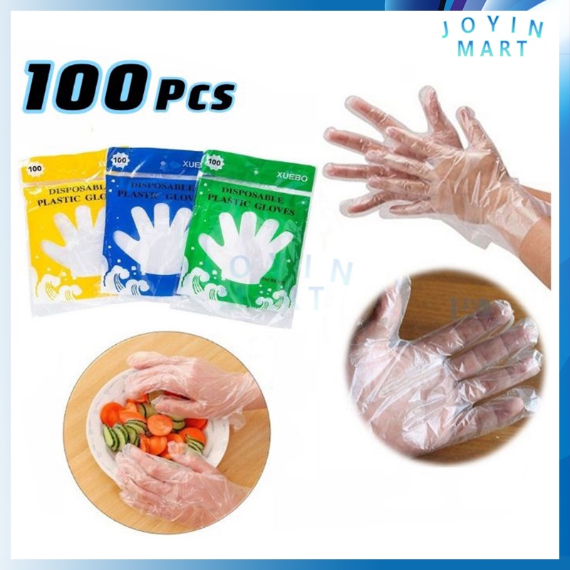 500 Pcs Sarung Tangan Plastik Sekali Pakai / Sarung Tangan Plastik Bening Steril Sekali Pakai / Saru