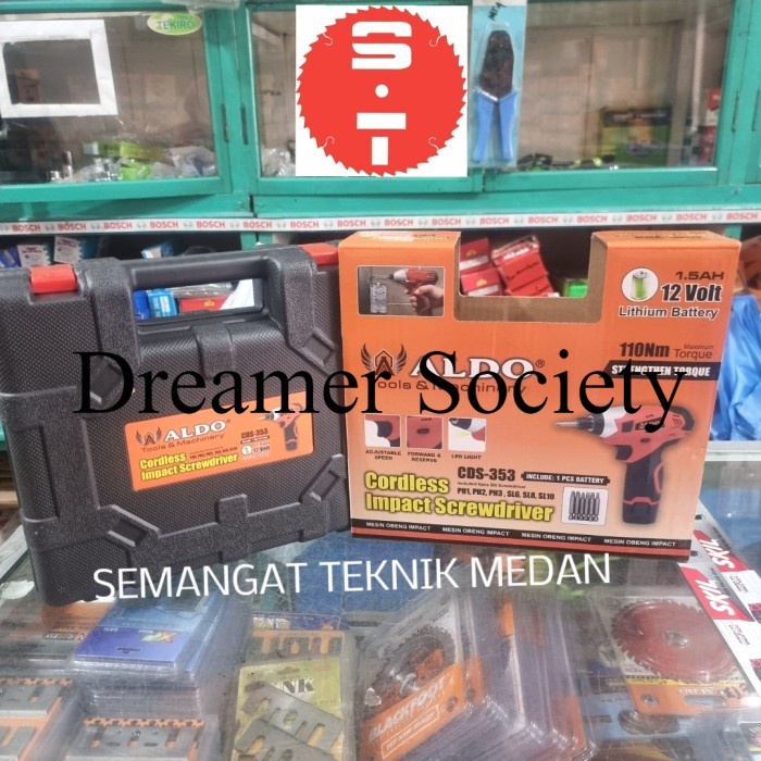 Berkualitas CDS-353 BOR BATERAI OBENG CORDLESS SCREW IMPACT DRIVER 12V ALDO CDS353 DXU541