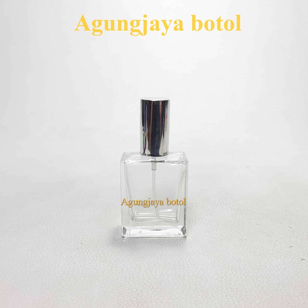 Botol Harmes Silver Kotak 15 ml / 15 Ml ( Drat / Ulir ) / Botol Parfum Kosong Hermes / Parfum Refill