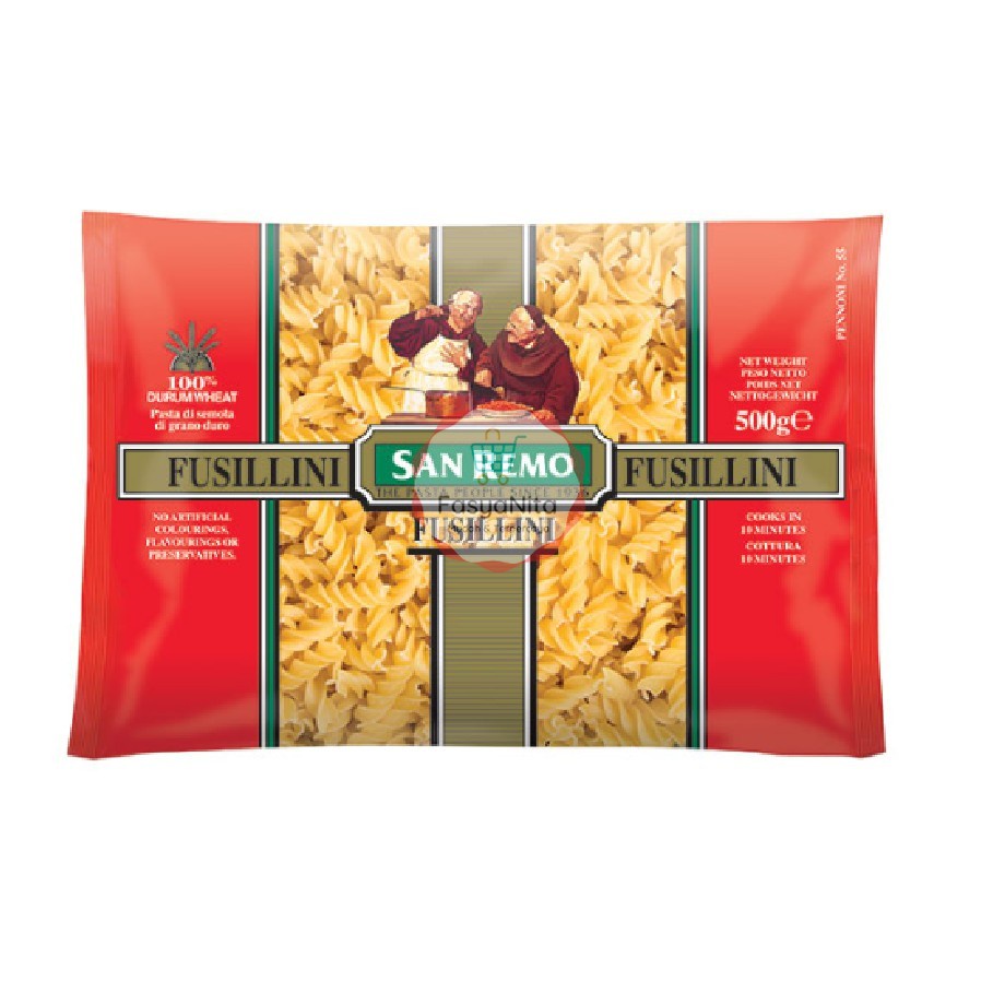 

SAN REMO PASTA FUSILLINI 500GR - MAKARONI DURUM WHEAT SEMOLINA IMPORT AUSTRALIA - MACARONI SUP HALAL