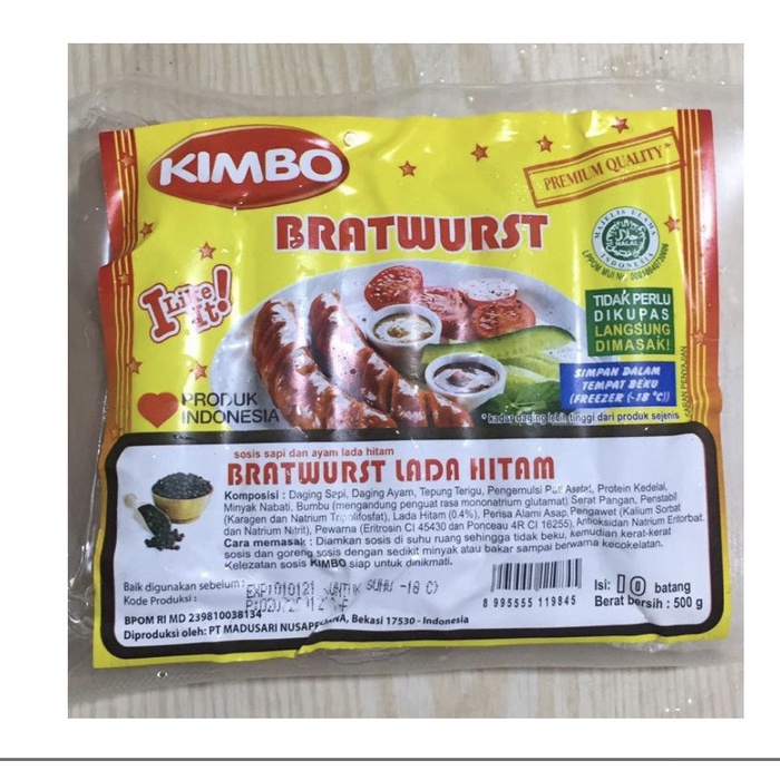 

Kimbo Bratwurst Lada Hitam 500gr 10s