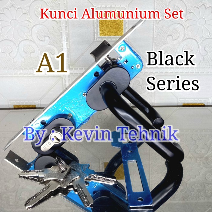 Kunci Pintu Alumunium, Kunci Handle Alumunium, Kunci Set Alumunium - Black / Hitam