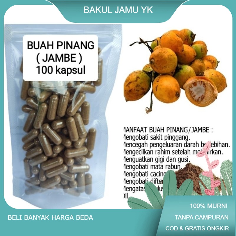 

PINANG/JAMBE (isi 100 kapsul) untuk kesehatan mulut mata stamina