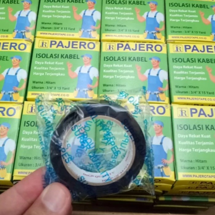 

Lakban Isolasi Murah - Isolasi Listrik PVC - Solasi Kabel Merk PAJERO 3/4 X 15 Yard