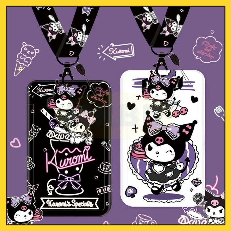 

⭐ MKBK ⭐ Kuromi ID Card Holder Cartoon Card Lanyard ID Card Lakban Name Tag ID Card Holder Lanyard Podzz Tali Lanyard Card Holder