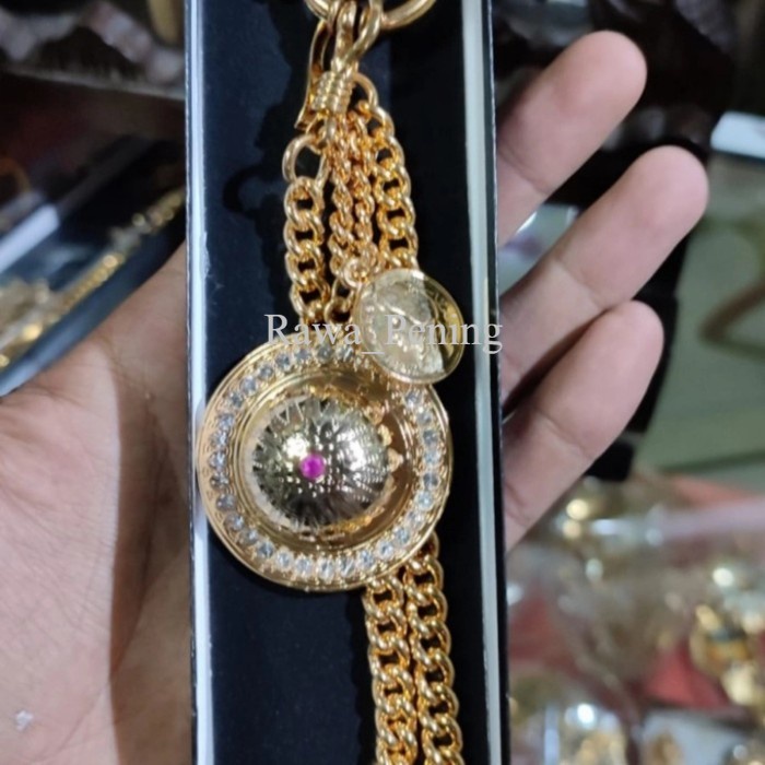 Pin Bros Rantai Baju Beskap model Topi Hias permata antik
