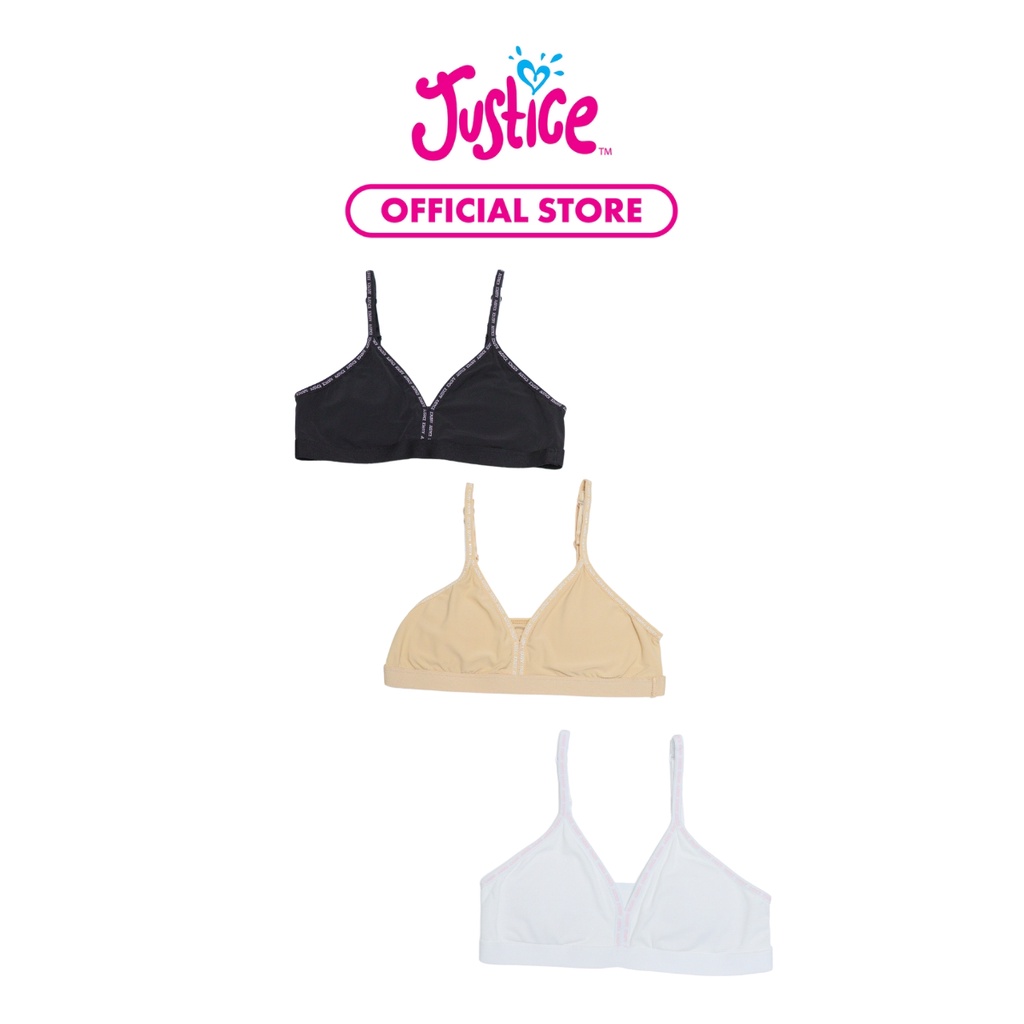 Justice Girls 3 Pack Core Bras - Miniset Anak Perempuan (Multi)