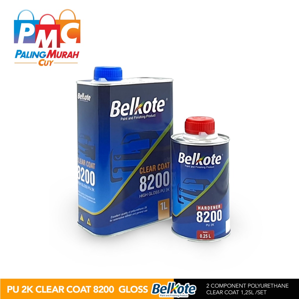 Clear / Pernis Belkote PU 2K Gloss 8200 1 Set