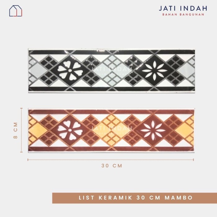 List Keramik 30 cm Mambo Motif Ornamen / Lis Listello