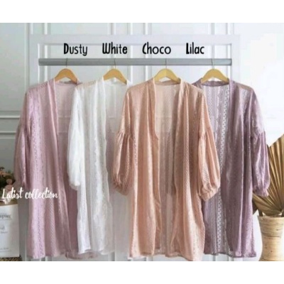 LONG CARDIGAN BROKAT PREMIUM OUTER KARDIGAN LENGAN BALON JUMBO / LONG CARDI BRUKAT MURAH KEKINIAN CA