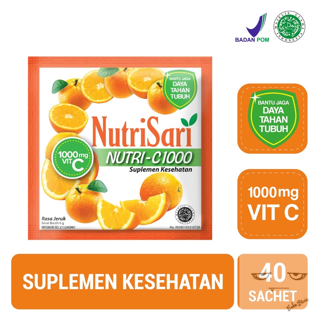 

NutriSari NUTRI C1000 Jeruk 40 Sachet - Minuman Vitamin C 1000 miligram