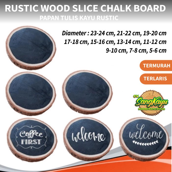 

Papan tulis mini chalk board 13-14cm hiasan nomer rumah tatakan unik 8