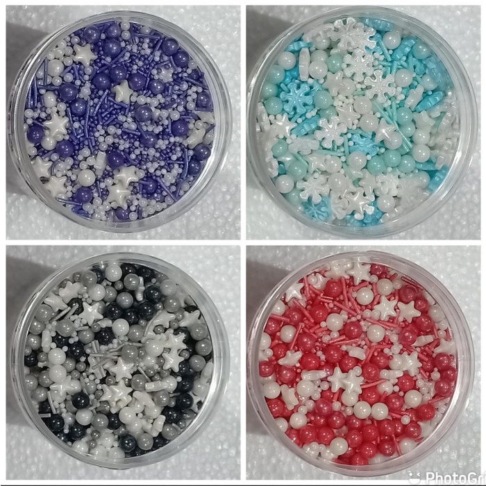 

SPRINKLE MIX BINTANG / TRIMIT / MUTIARA HIASAN KUE KEMASAN 100 GRAM