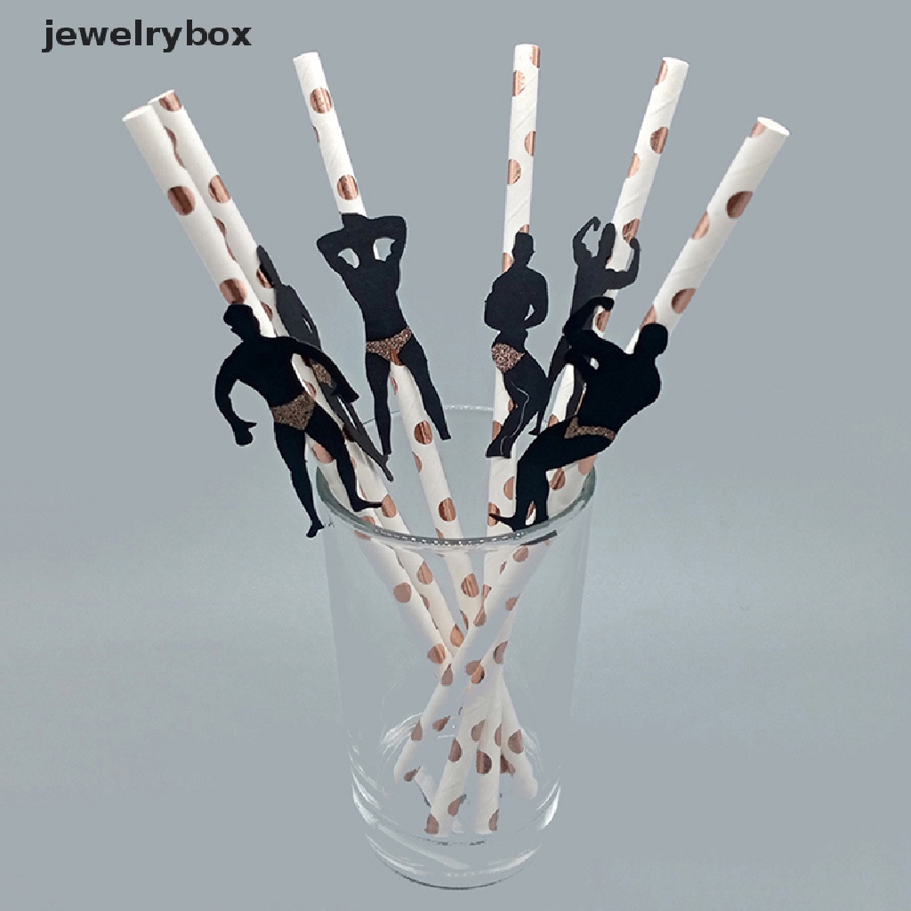 [jewelrybox] 6pcs/set Lajang Dekorasi Pesta Sedotan Stripper Dancing Pria Sedotan Butik