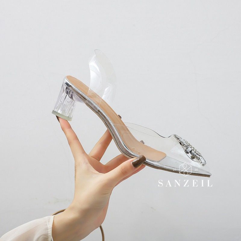 0004 Sanzeil Crystal -  Flat shoes Kaca 3cm Heels 7cm Heels 5cm Wanita