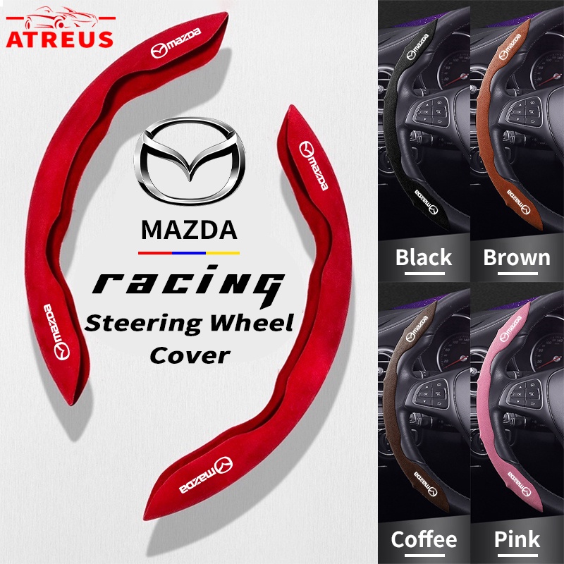 Mazda Sarung Pelindung Stir Mobil Sport Steering Wheel Cover Anti Slip Serap Keringat Untuk2 3 CX5 CX30 CX8 CX3 Mazda2 6 5 bl gh gp