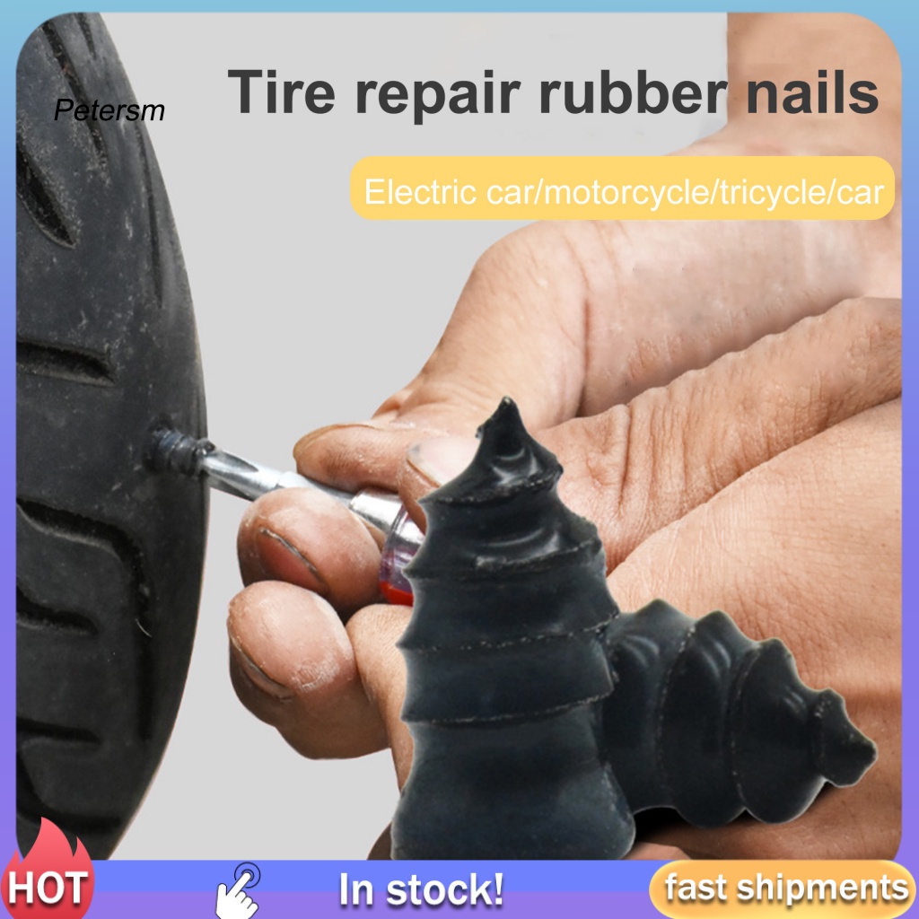 Pp 10Pcs Sekrup Perbaikan Ban Tahan Lama Untuk Motor Pemasangan Mudah Tire Repair Nail Menarik