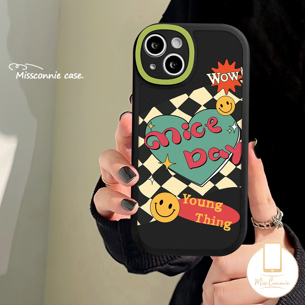 Ins Smile Cinta Hati Papan Catur Pasangan Case Untuk Infinix Hot11 9 10 Bermain Cerdas5 6 Hot 10s 10T 11s Hot 10 Lite Note8 Fashion Graffiti Cinta Hati Bunga Segar Soft Case Cover