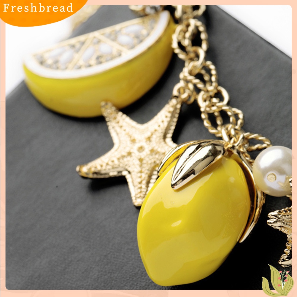 &lt; Freshbread &gt; Kreatif Musim Panas Pantai Wanita Mutiara Imitasi Bintang Laut Lemon Pesona Gelang Bangle