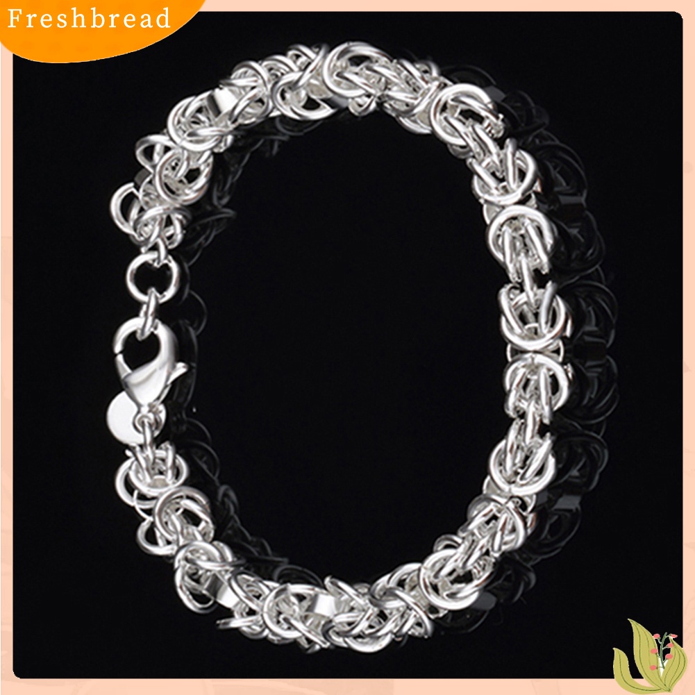 &lt; Freshbread &gt; Fashion Wanita925 Sterling Silver Gelang Bangle Rantai Perjamuan Perhiasan Hadiah