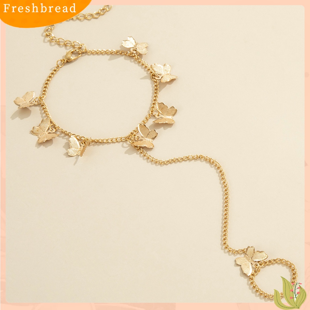 &lt; Freshbread &gt; Women Bracelet Bentuk Kupu-Kupu Stainless Individu Warna Solid Women Finger Ring Aksesori Perempuan