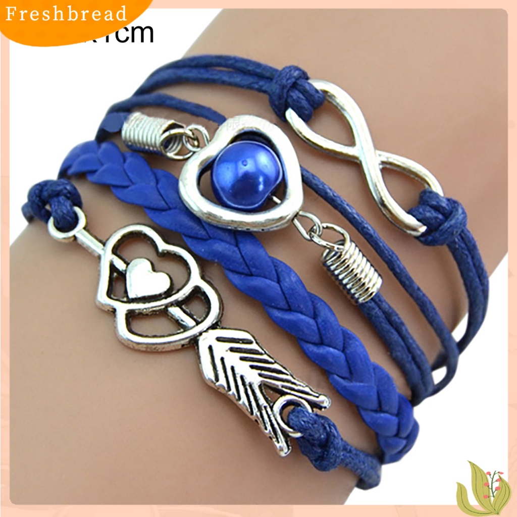 &lt; Freshbread &gt; Gelang Braided Multilayer Vintage Motif Panah Cupid's Wristband Untuk Club