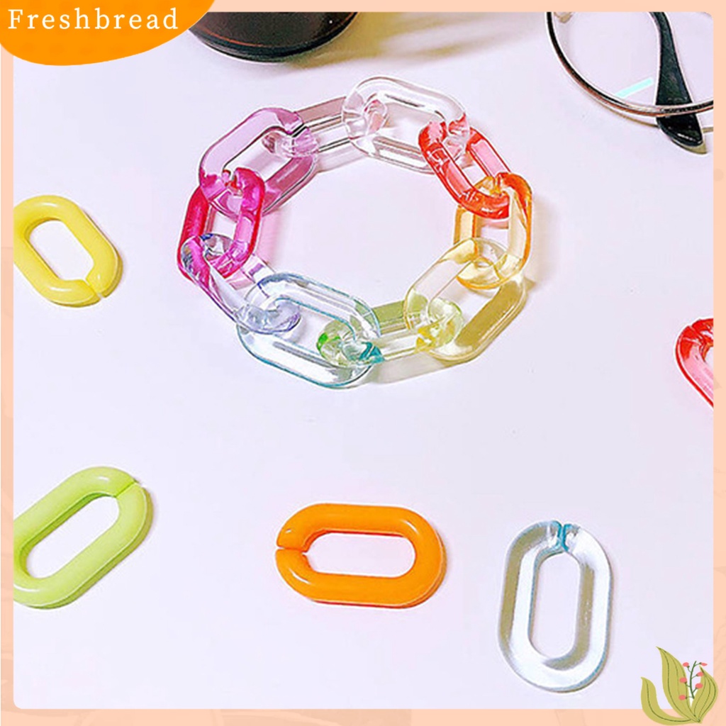 &lt; Freshbread &gt; Gelang Gadis Warna Pelangi Resin Manset Link Resin Tangan Rantai Perhiasan Fashion