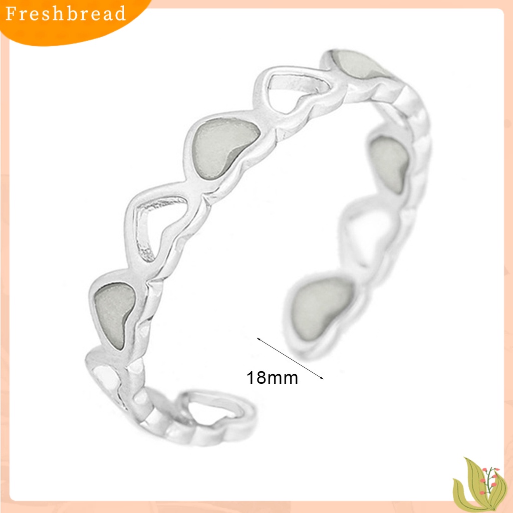 &lt; Freshbread &gt; Cincin Jari Ramah Kulit Karat Alloy Hollow Love Luminous Ring Untuk Anak Perempuan