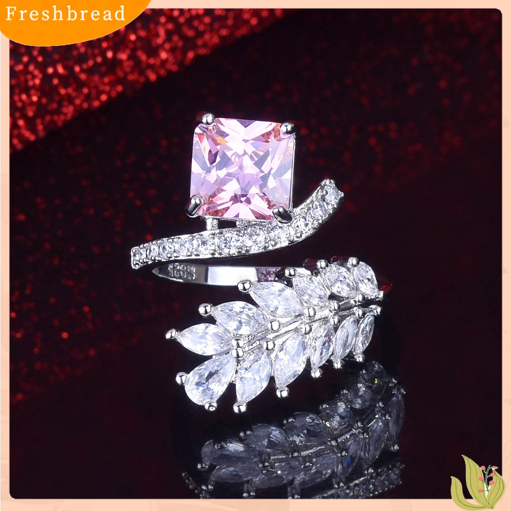 &lt; Freshbread &gt; Wanita Cincin Bentuk Daun Pembukaan Yang Dapat Disesuaikan Perhiasan Fashion Penampilan Indah Jari Cincin Untuk Pernikahan