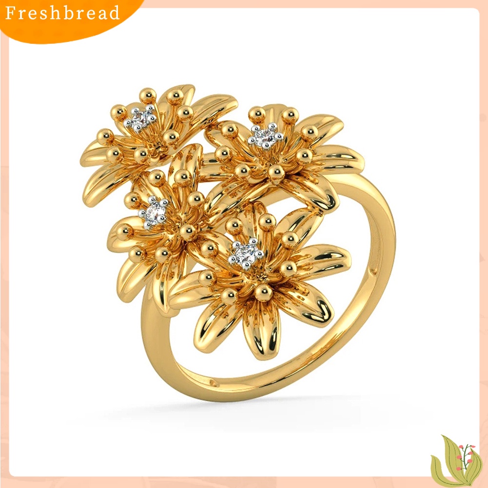 &lt; Freshbread &gt; Wanita Fashion Bunga Jari Cincin Pernikahan Pertunangan Perhiasan Hadiah Hari Kasih Sayang