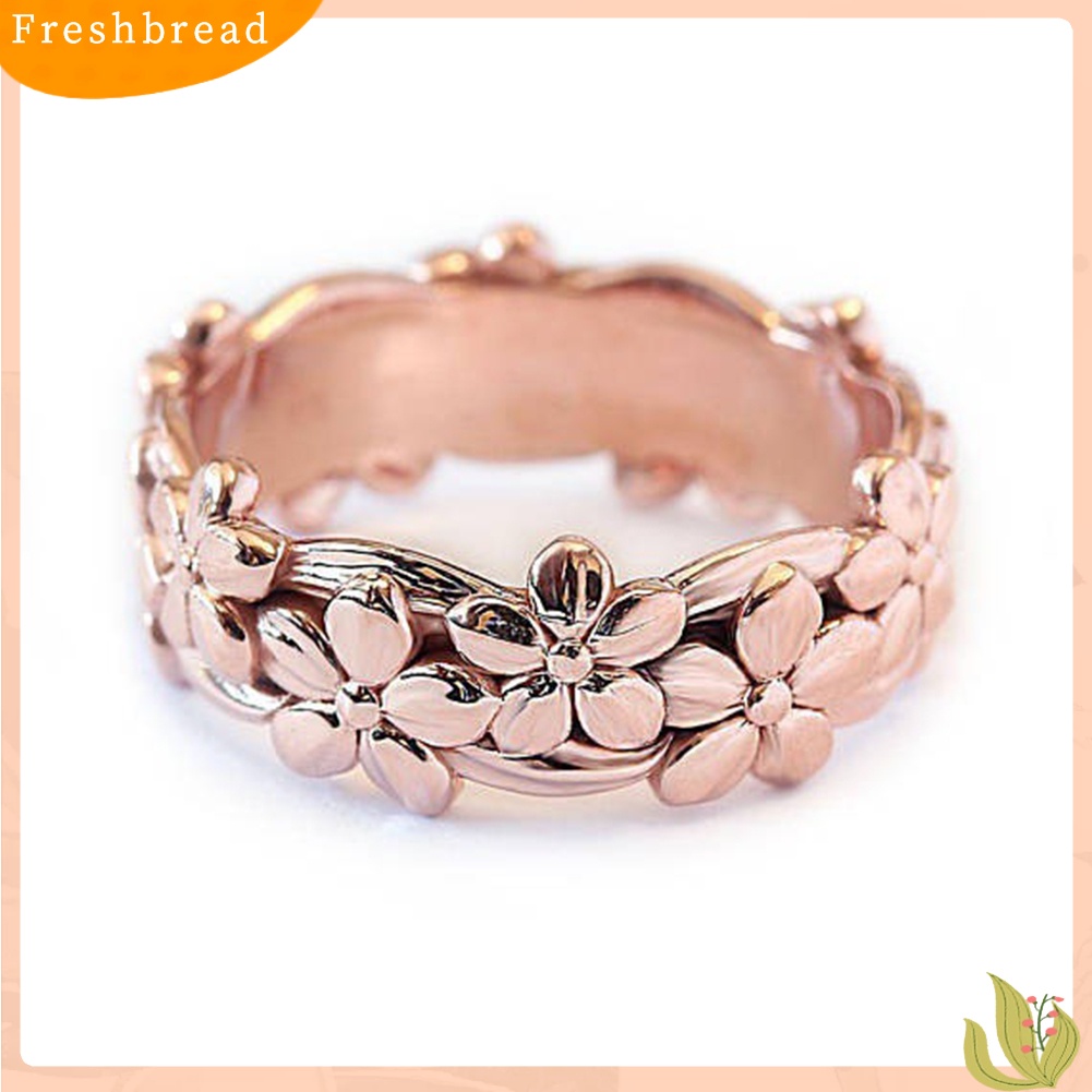 &lt; Freshbread &gt; Lucky Daisy Floral Bunga Jari Cincin Wanita Pertunangan Pernikahan Perhiasan Hadiah