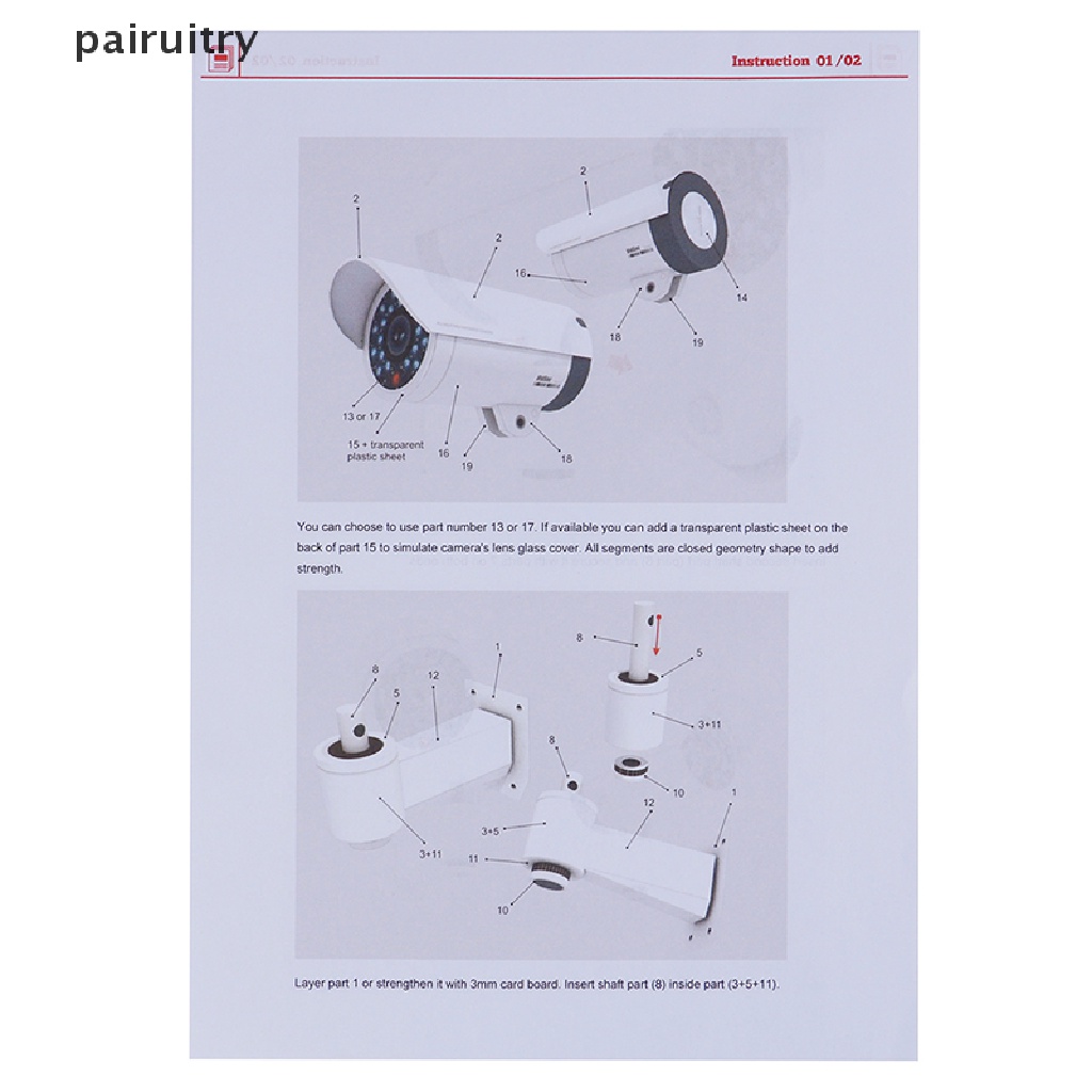 Prt 1:1 Paper Model Fake Security Dummy Kamera Pengintai Security Model Puzzle PRT