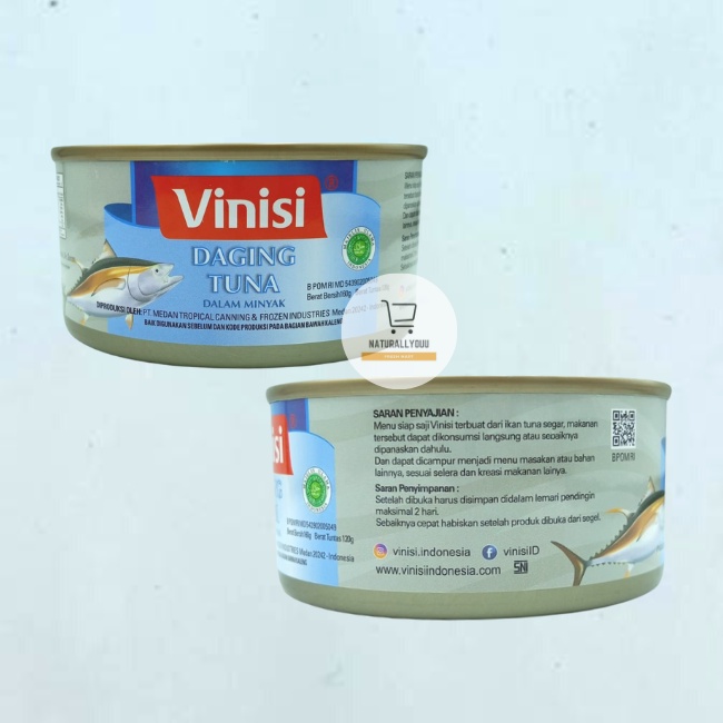 Vinisi Chunk Light Tuna 160gr Daging Ikan Kaleng dalam Rendaman Minyak