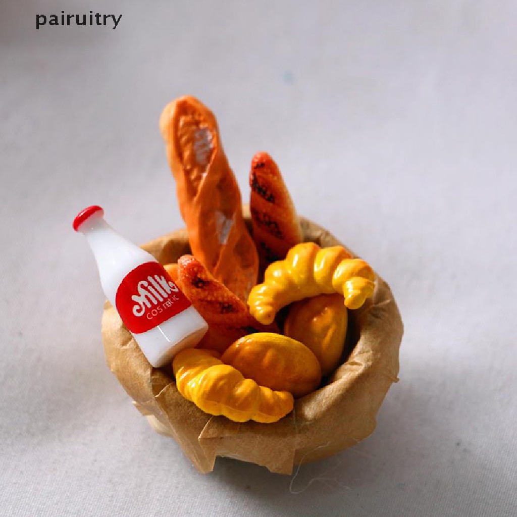 Prt 6Pcs Simulasi Croissant Roti Rumah Boneka Miniatur Makanan Snack Mainan Dapur PRT