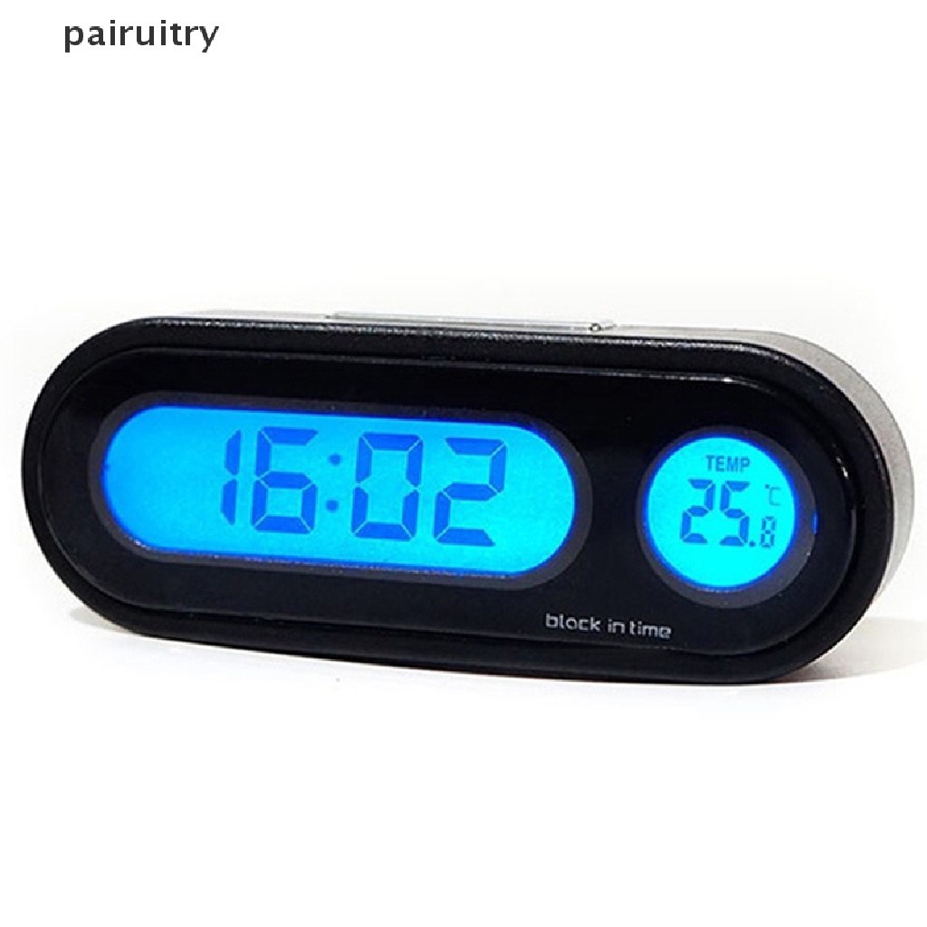 Jam Termometer Mobil PRT LCD Digital Display Pengukur Suhu PRT