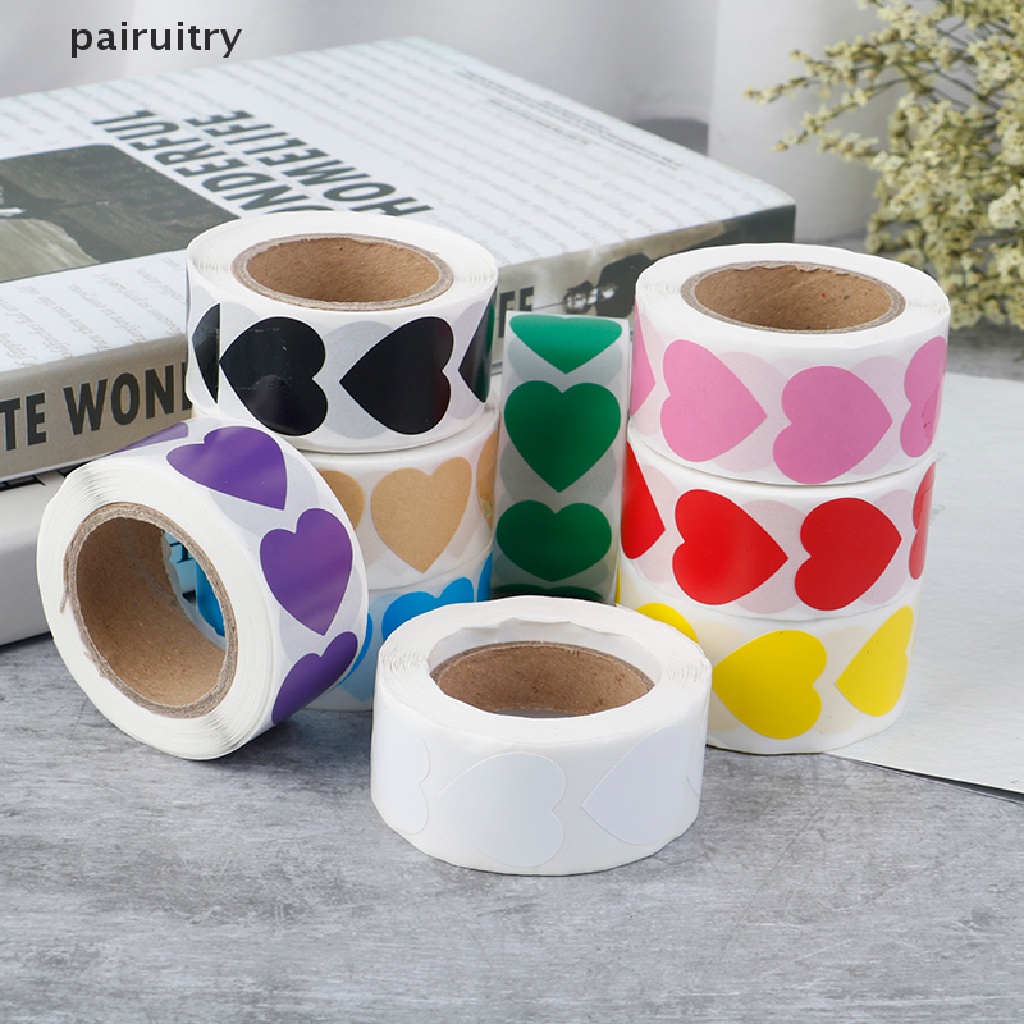 Prt 500Pcs/Roll Label Segel Bentuk Hati Love Paket Label Sticker mark PRT