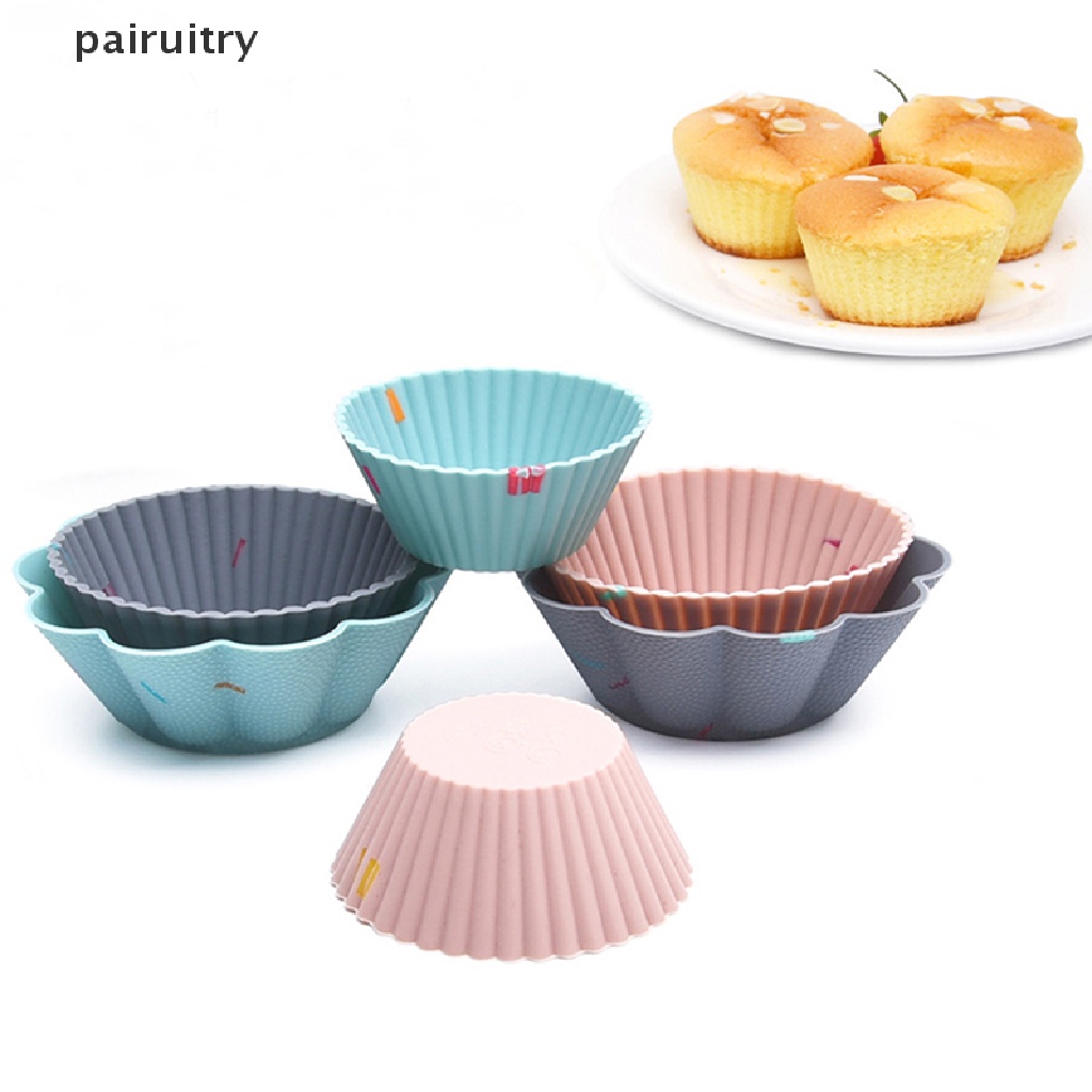 Prt 6pcs/Set Cetakan Silikon Kue Muffin Cupcake Baking DIY Cake Tools Dishes Cup PRT