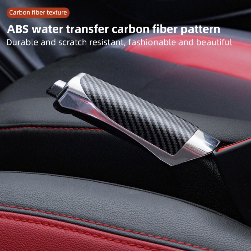 Fashion Mobil Hitam Serat Karbon Handbrake Anti-Slip Cover SUV Dimodifikasi Pelindung Rem Tangan Dekorasi Cover Auto Interior Aksesoris