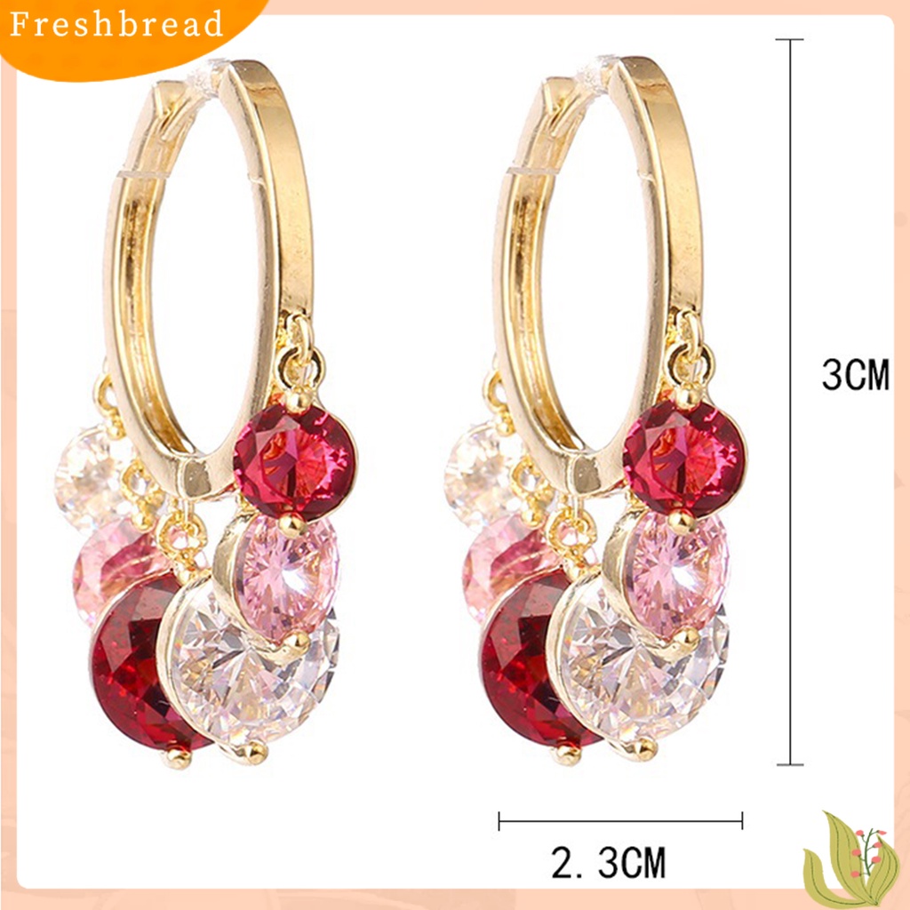 &lt; Freshbread &gt; 1pasang Anting Hoop Anting Tusuk Mata Tahan Korosi Alloy Cermin Poles Menjuntai Earrings Perlengkapan Perhiasan Untuk Perempuan