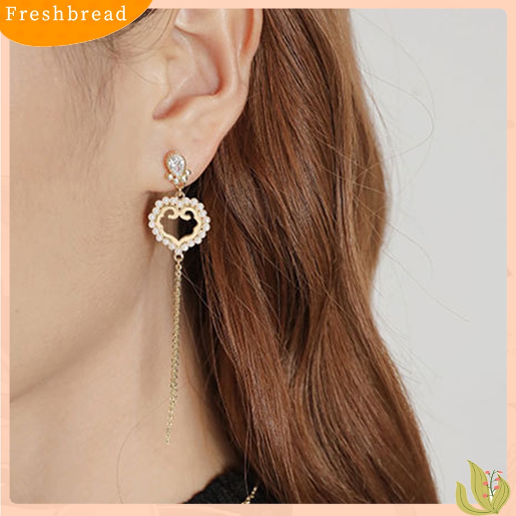 &lt; Freshbread &gt; 1pasang Anting Tusuk Rumbai Panjang Bentuk Kipas Elegan Gaya China Untuk Pernikahan