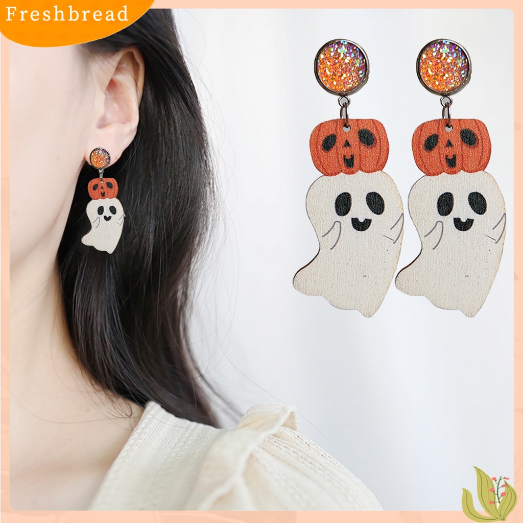 &lt; Freshbread &gt; 1pasang Anting Kreatif Pengerjaan Halus Indah Dekorasi Halloween Anting Labu Lucu Untuk Pesta