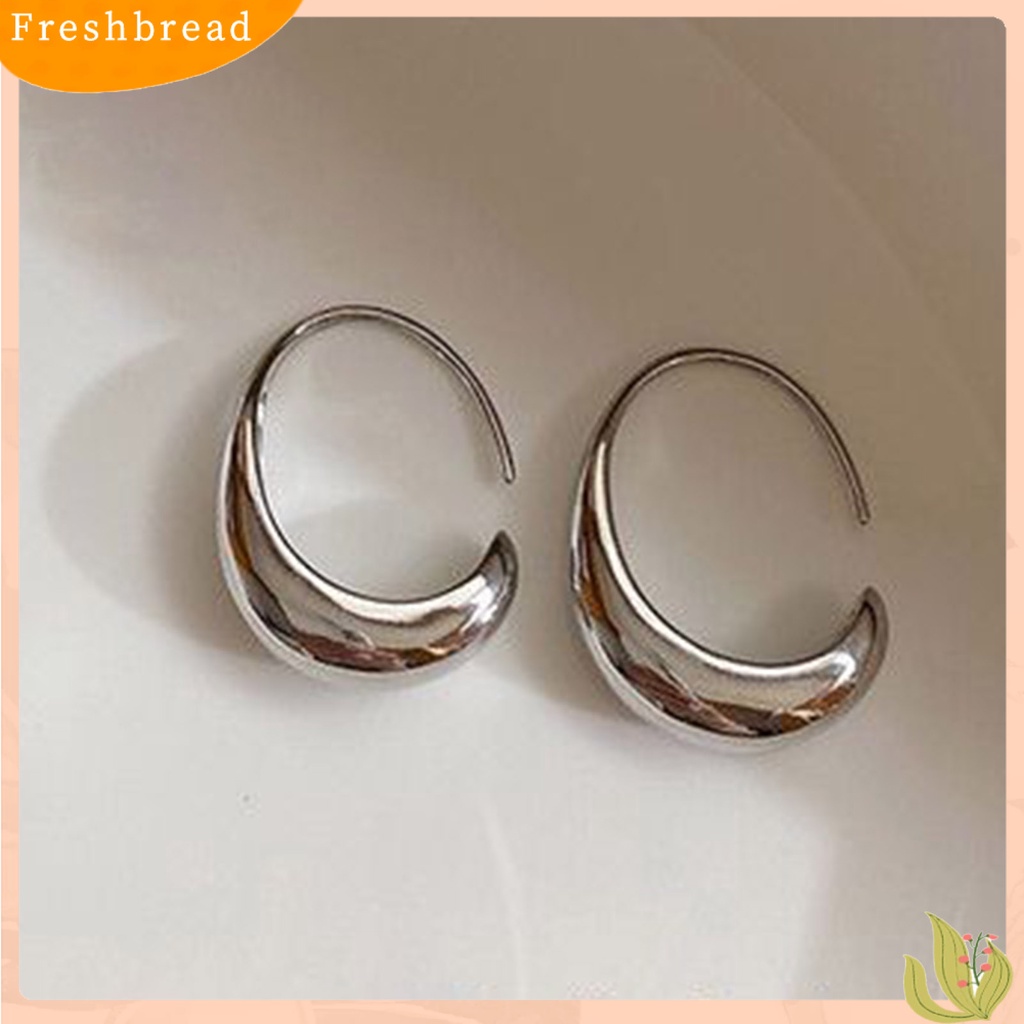 &lt; Freshbread &gt; 1pasang Anting Hoop Geometris Busur Sederhana Ringan Indah Chic Anting Untuk Minimalis