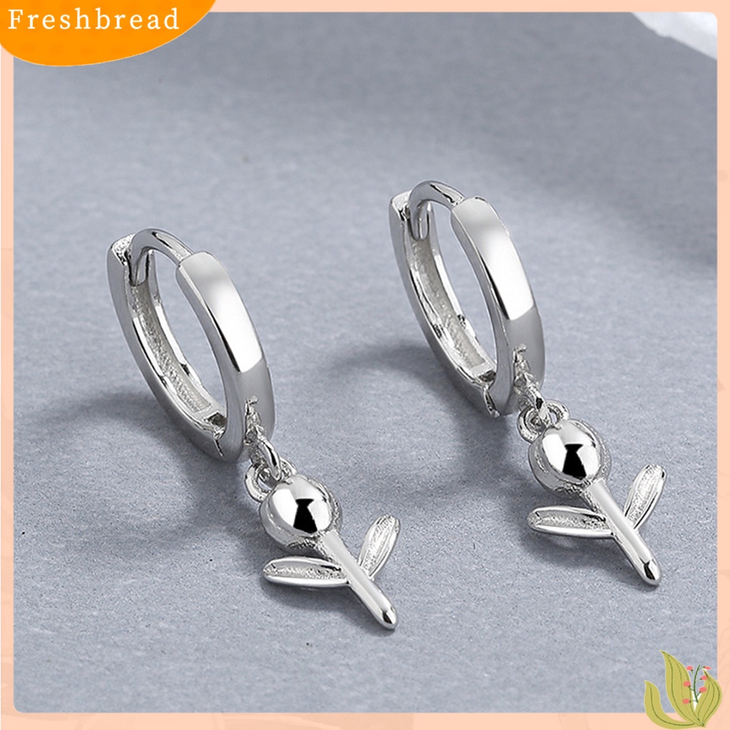 &lt; Freshbread &gt; 1Pc Drop Earring Geometri Liontin High Gloss Electroplating Menawan Mewah Dekorasi Hypoallergenic Tulip Huggie Hoop Earring Perhiasan Aksesori