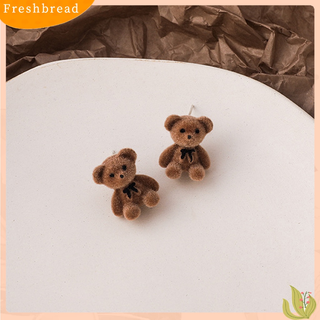 &lt; Freshbread &gt; 1pasang Busur Bentuk Beruang Wanita Anting Paduan Mewah Kartun Telinga Studs Perhiasan Aksesori