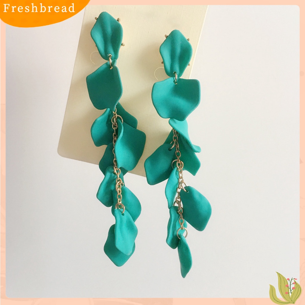 &lt; Freshbread &gt; 1pasang Indah Menjuntai Anting-Anting Tahan Aus Akrilik Panjang Wanita Menjuntai Drop Earrings Perhiasan Aksesoris