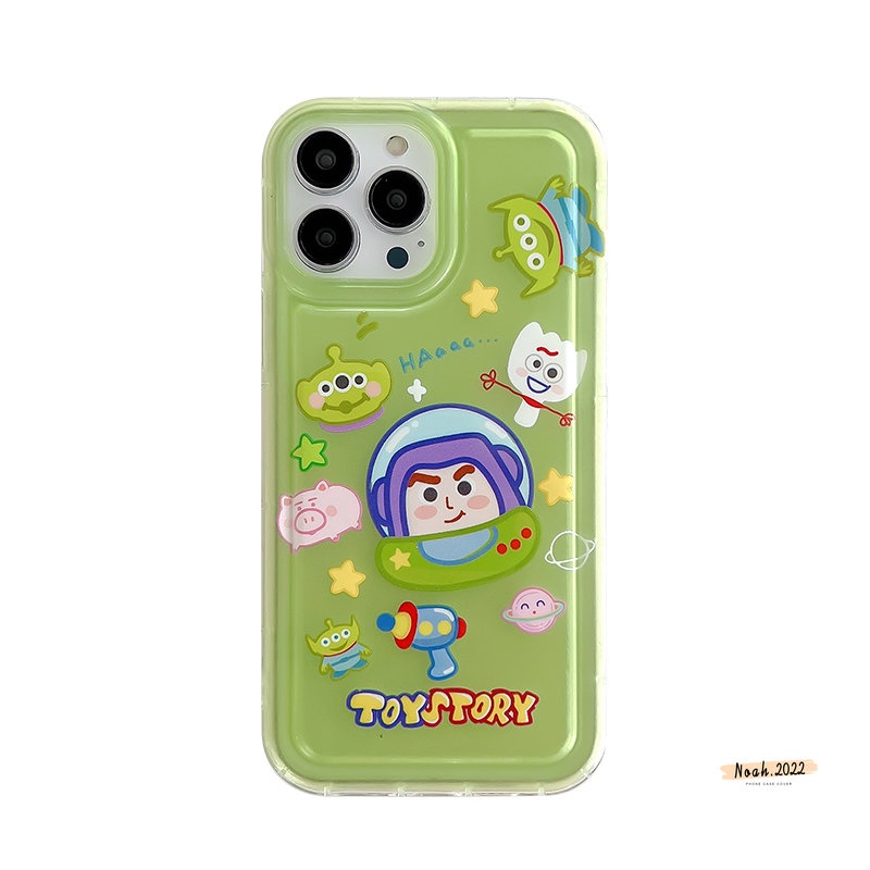 Kartun Lucu Toy Story Buzz Lightyear Alien Case Realme C11 2020 C15 C35 C33 C20 C3 C1 5i 5s C21Y C12 6i 5 C25 C2 C25s Realme C11 2021 C25Y C20A Airbag Couple Lembut Tpu Cover